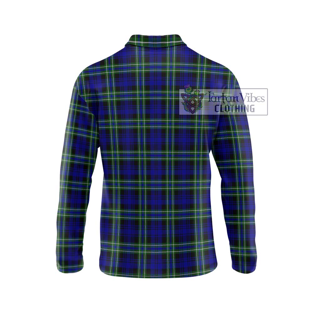 Arbuthnot Modern Tartan Long Sleeve Polo Shirt with Family Crest DNA In Me Style - Tartanvibesclothing Shop