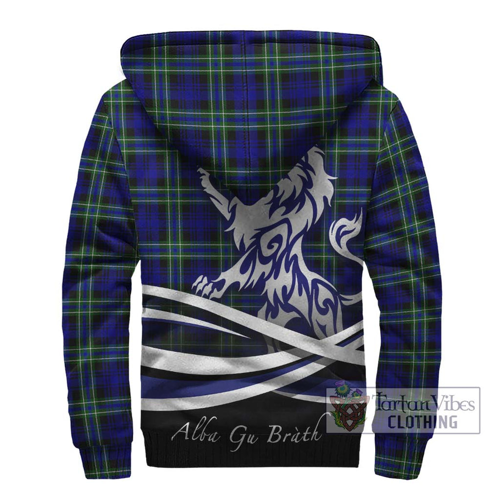 Arbuthnot Modern Tartan Sherpa Hoodie with Alba Gu Brath Regal Lion Emblem - Tartanvibesclothing Shop