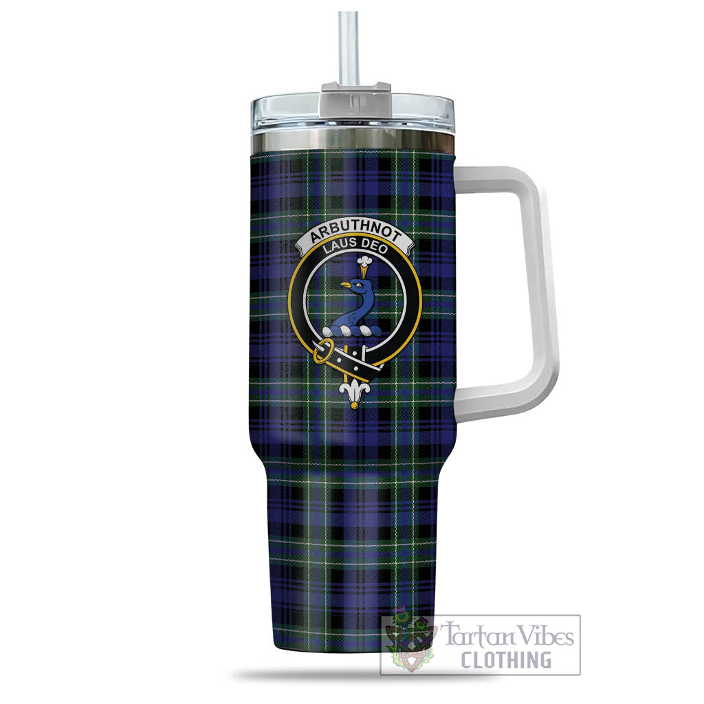 Tartan Vibes Clothing Arbuthnot Modern Tartan and Family Crest Tumbler with Handle