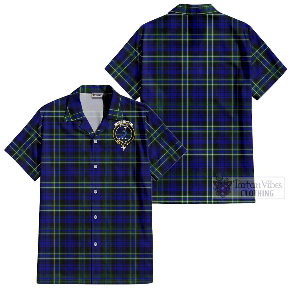 Arbuthnot Modern Tartan Cotton Hawaiian Shirt with Family Crest Kid - Tartan Vibes Clothing