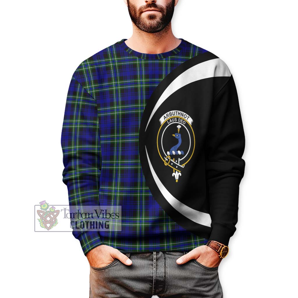 Arbuthnot Modern Tartan Sweatshirt with Family Crest Circle Style - Tartan Vibes Clothing