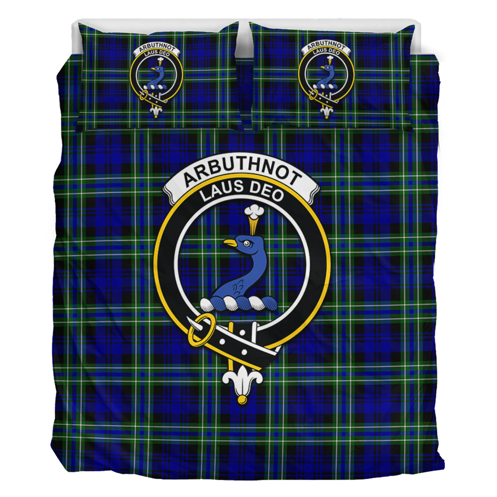 Arbuthnot Modern Tartan Bedding Set with Family Crest - Tartan Vibes Clothing