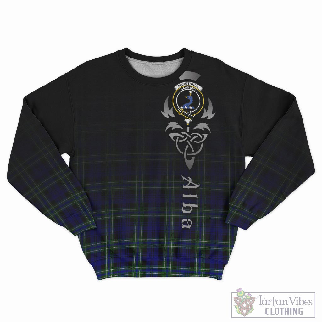 Tartan Vibes Clothing Arbuthnot Modern Tartan Sweatshirt Featuring Alba Gu Brath Family Crest Celtic Inspired