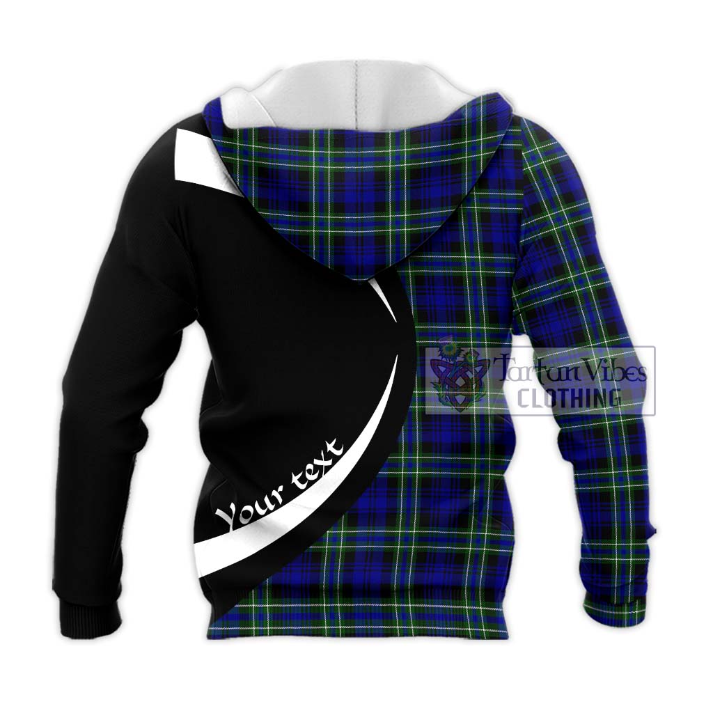 Arbuthnot Modern Tartan Knitted Hoodie with Family Crest Circle Style - Tartan Vibes Clothing