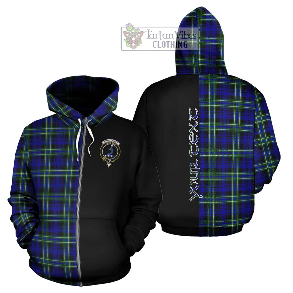 Arbuthnot Modern Tartan Hoodie with Family Crest and Half Of Me Style - Tartanvibesclothing Shop