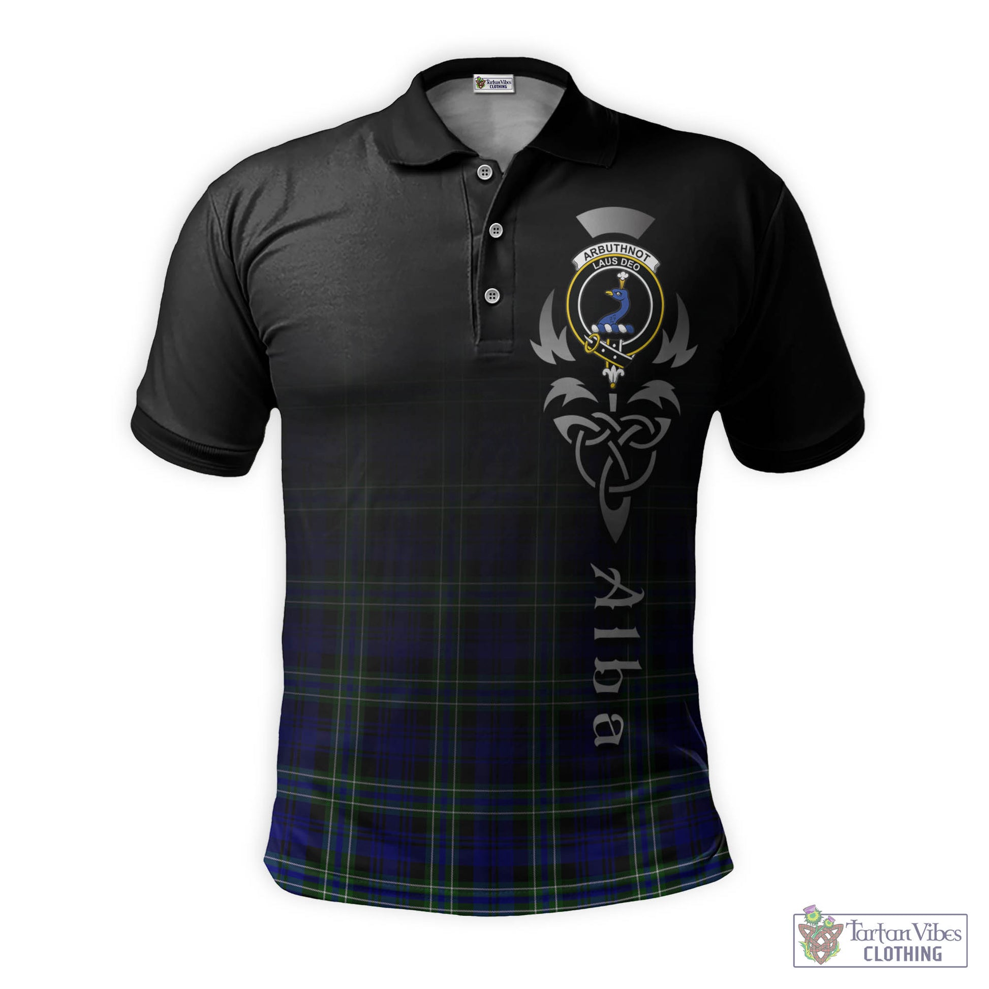 Tartan Vibes Clothing Arbuthnot Modern Tartan Polo Shirt Featuring Alba Gu Brath Family Crest Celtic Inspired