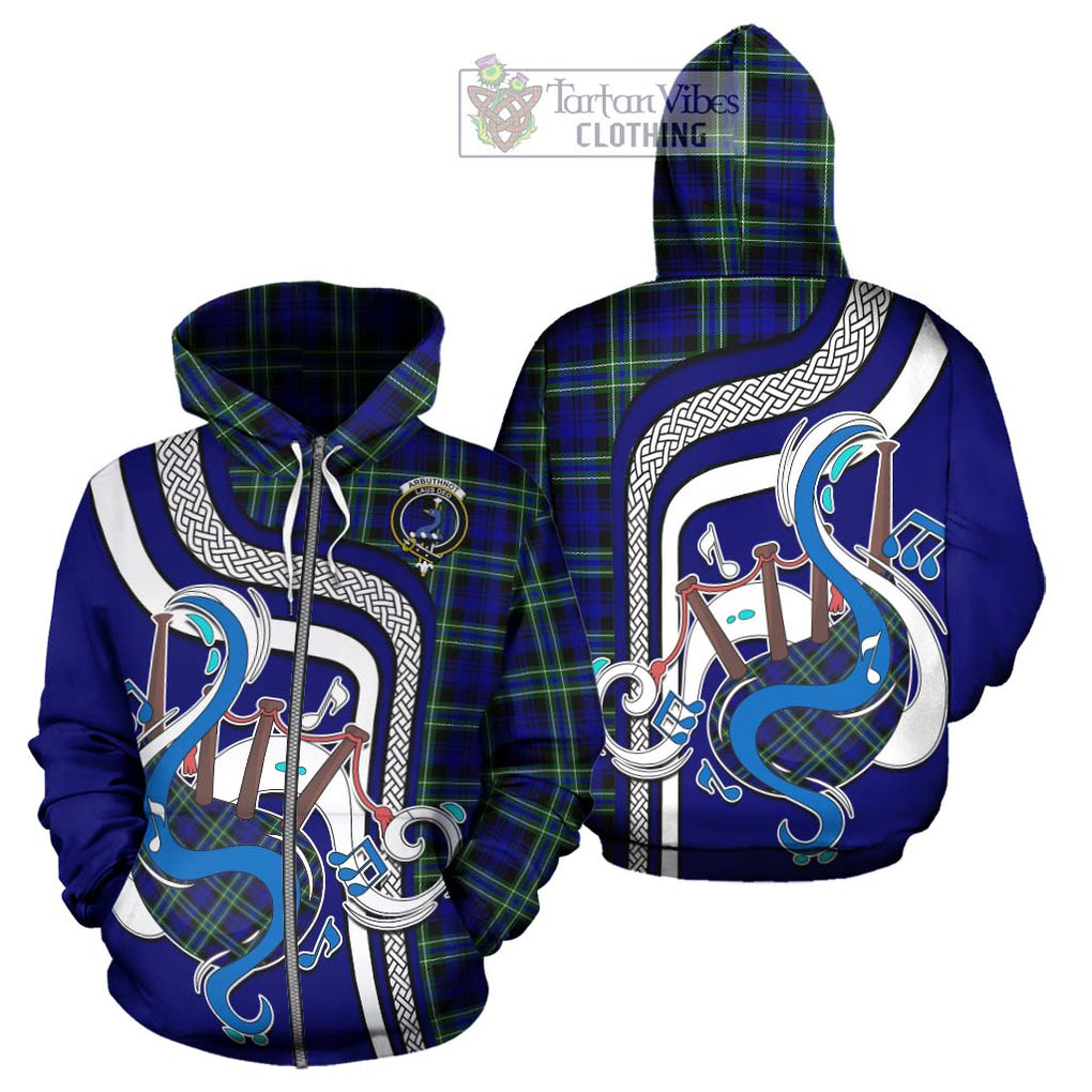 Arbuthnot Modern Tartan Hoodie with Epic Bagpipe Style - Tartanvibesclothing Shop