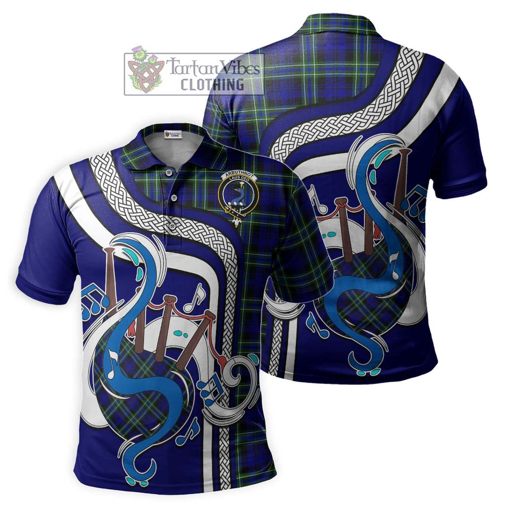 Tartan Vibes Clothing Arbuthnot Modern Tartan Polo Shirt with Epic Bagpipe Style