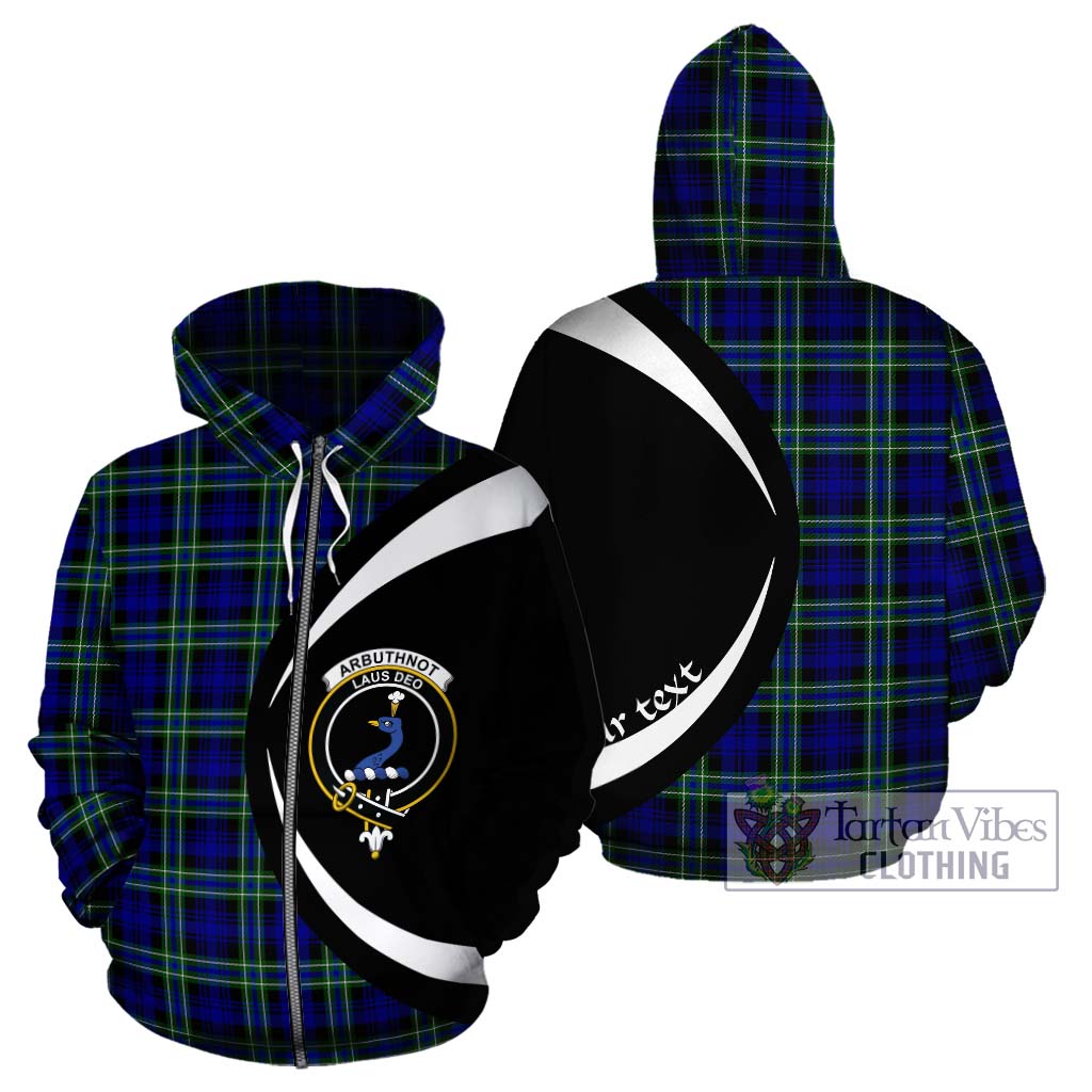 Tartan Vibes Clothing Arbuthnot Modern Tartan Hoodie with Family Crest Circle Style