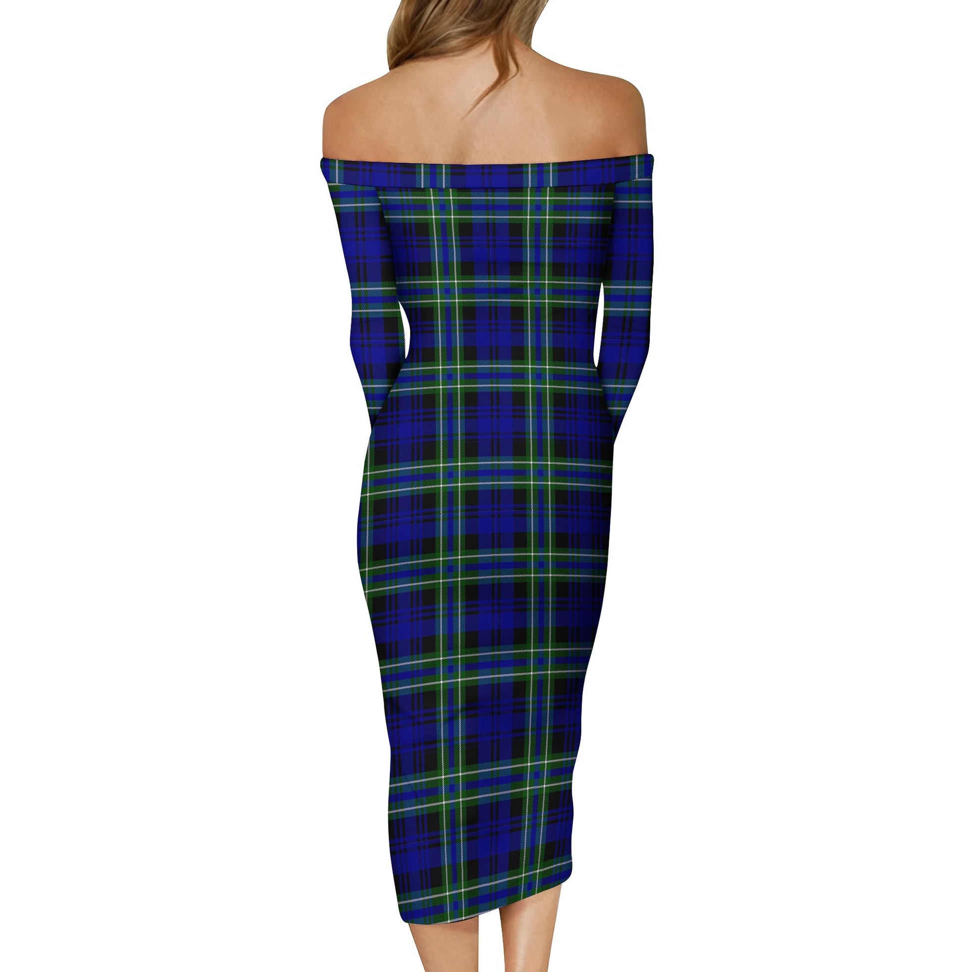 Arbuthnot Modern Tartan Off Shoulder Lady Dress - Tartanvibesclothing