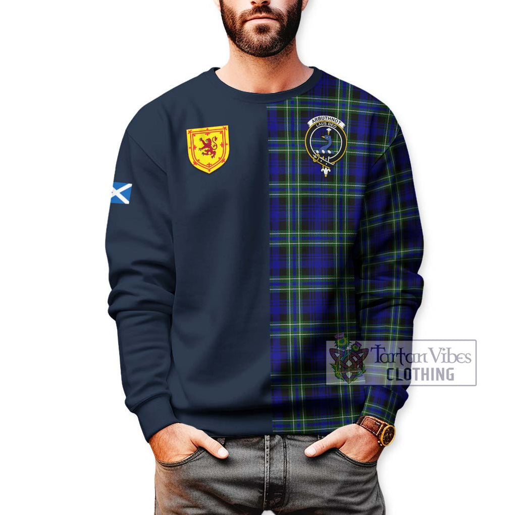 Tartan Vibes Clothing Arbuthnot Modern Tartan Sweatshirt with Scottish Lion Royal Arm Half Style