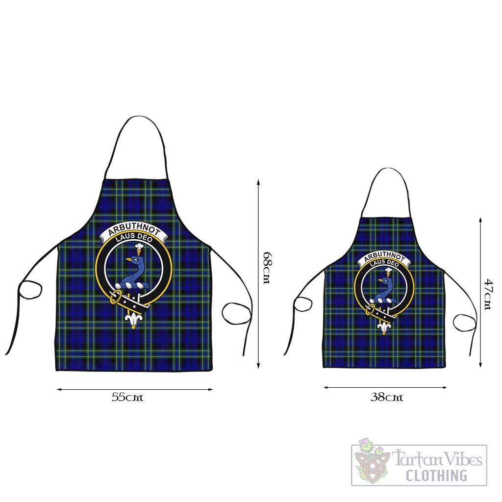 Arbuthnot Modern Tartan Apron with Family Crest Black L 55x68 cm - Tartan Vibes Clothing