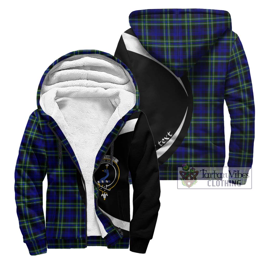 Arbuthnot Modern Tartan Sherpa Hoodie with Family Crest Circle Style Unisex - Tartan Vibes Clothing