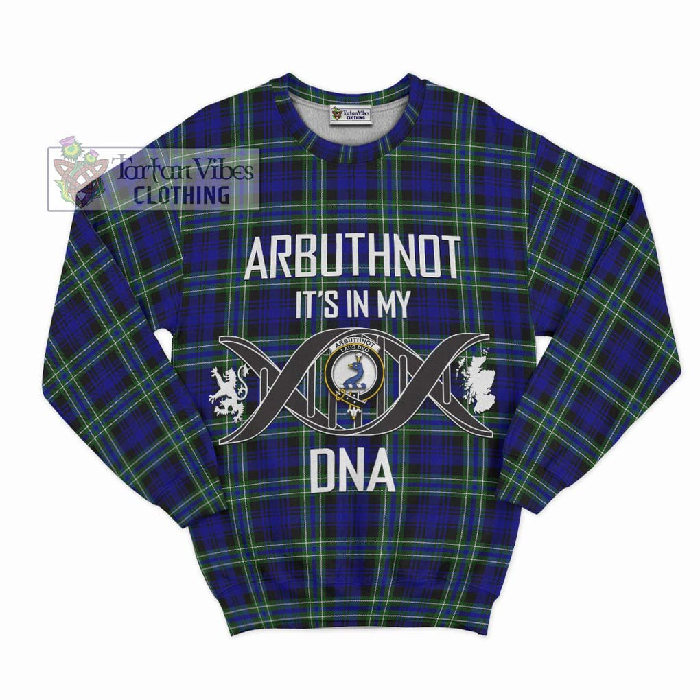 Arbuthnot Modern Tartan Sweatshirt with Family Crest DNA In Me Style - Tartanvibesclothing Shop