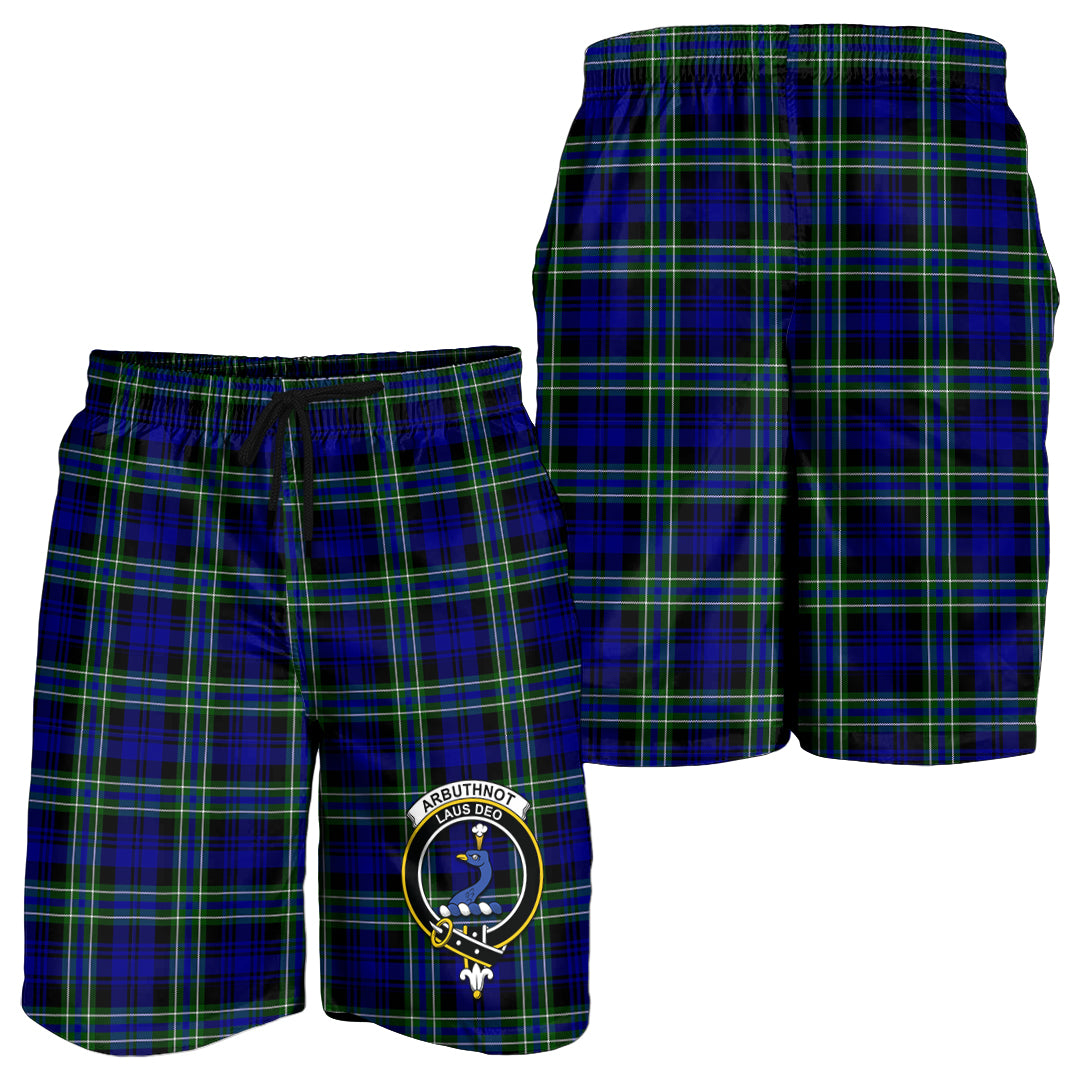 Arbuthnot Modern Tartan Mens Shorts with Family Crest - Tartanvibesclothing