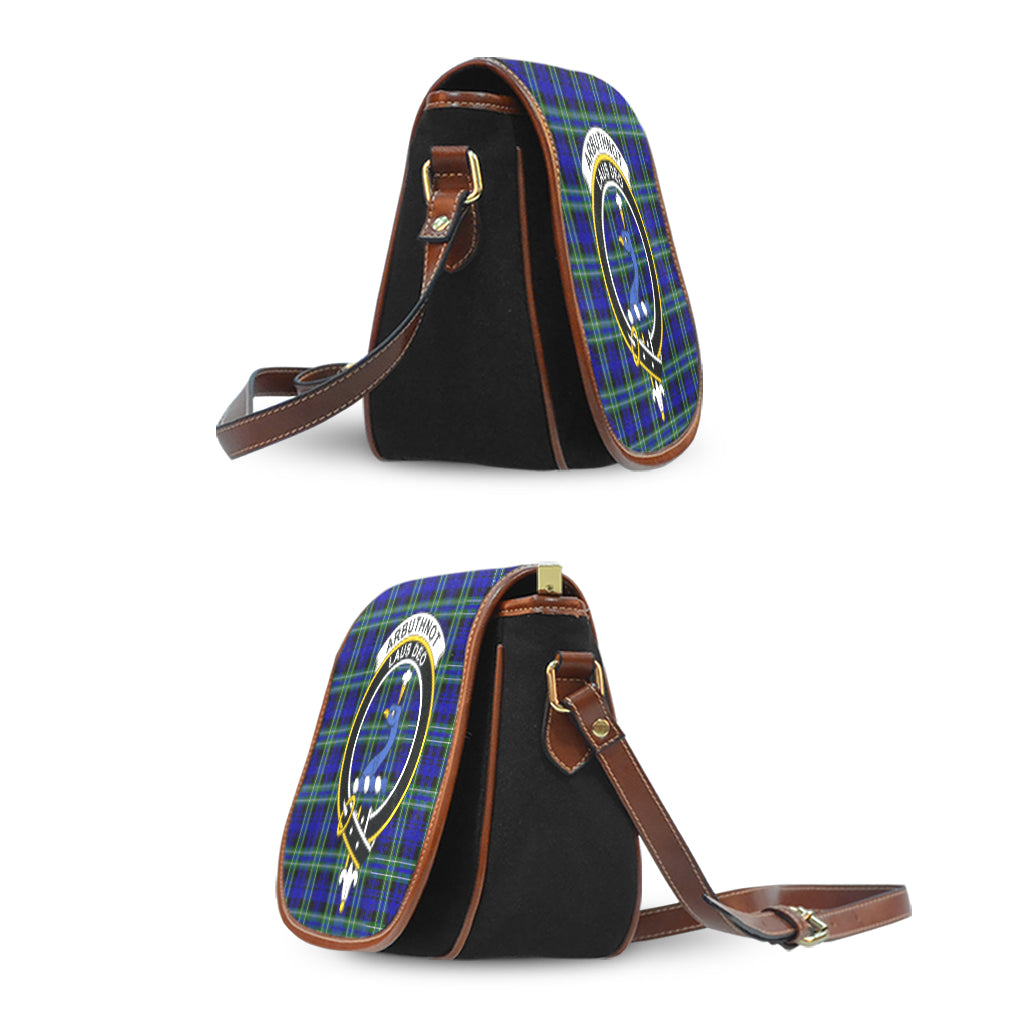 Arbuthnot Modern Tartan Saddle Bag with Family Crest - Tartan Vibes Clothing