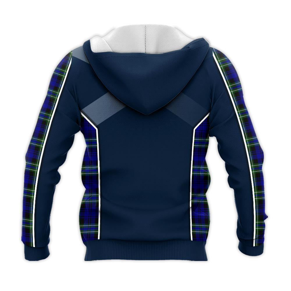 Tartan Vibes Clothing Arbuthnot Modern Tartan Knitted Hoodie with Family Crest and Scottish Thistle Vibes Sport Style