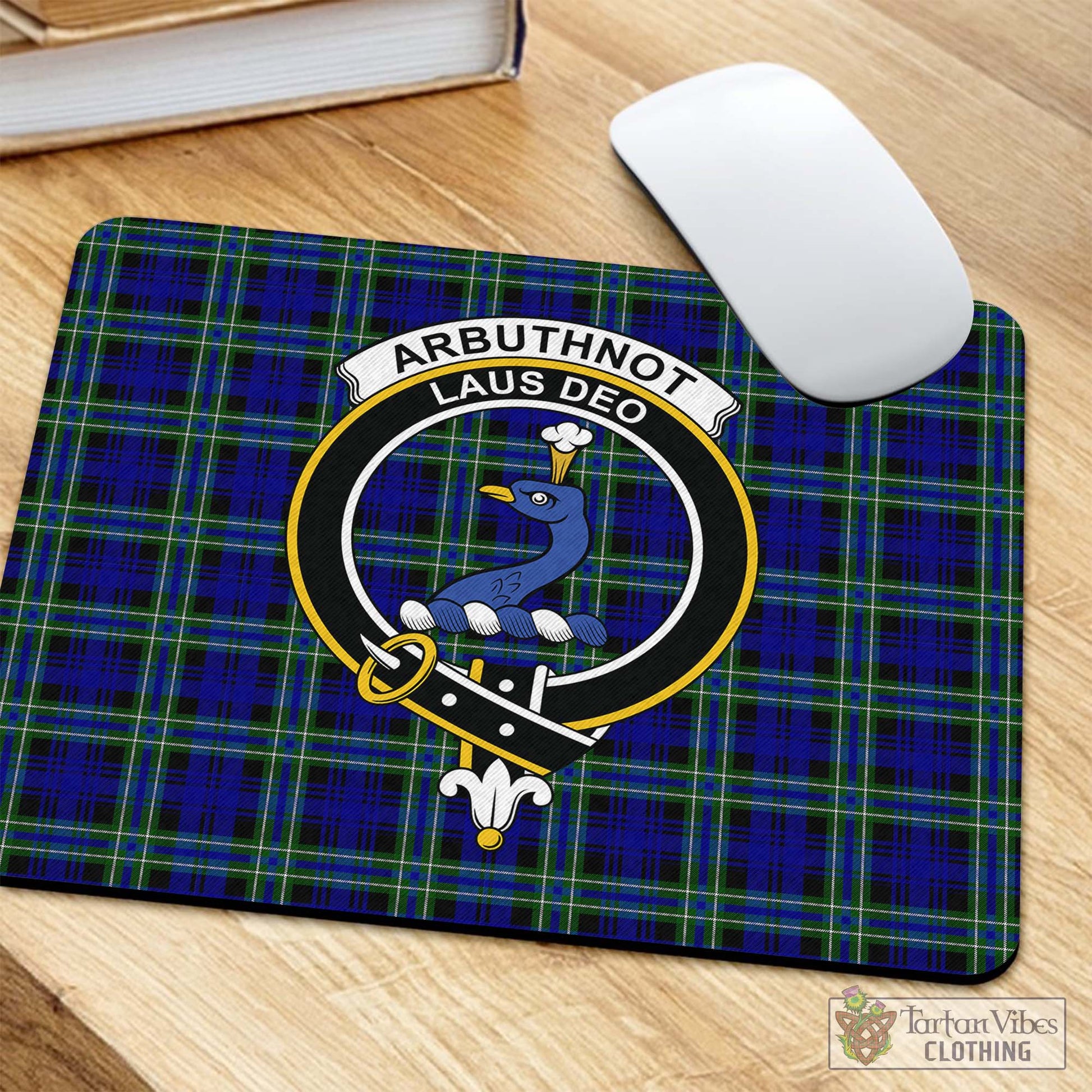 Tartan Vibes Clothing Arbuthnot Modern Tartan Mouse Pad with Family Crest