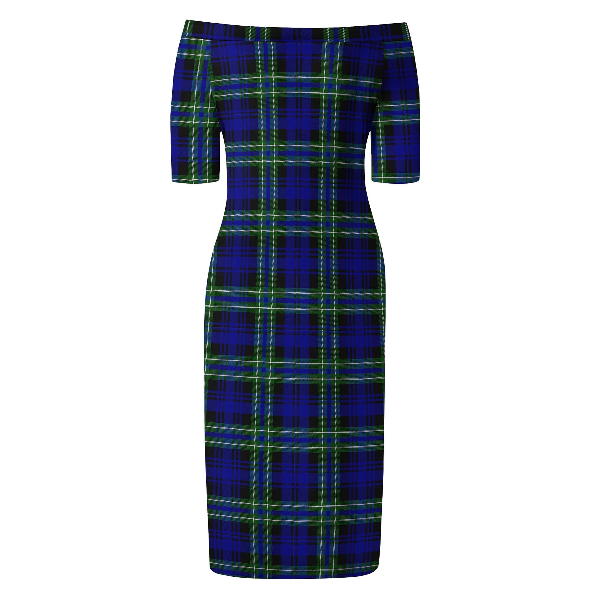 Arbuthnot Modern Tartan Off Shoulder Lady Dress - Tartanvibesclothing