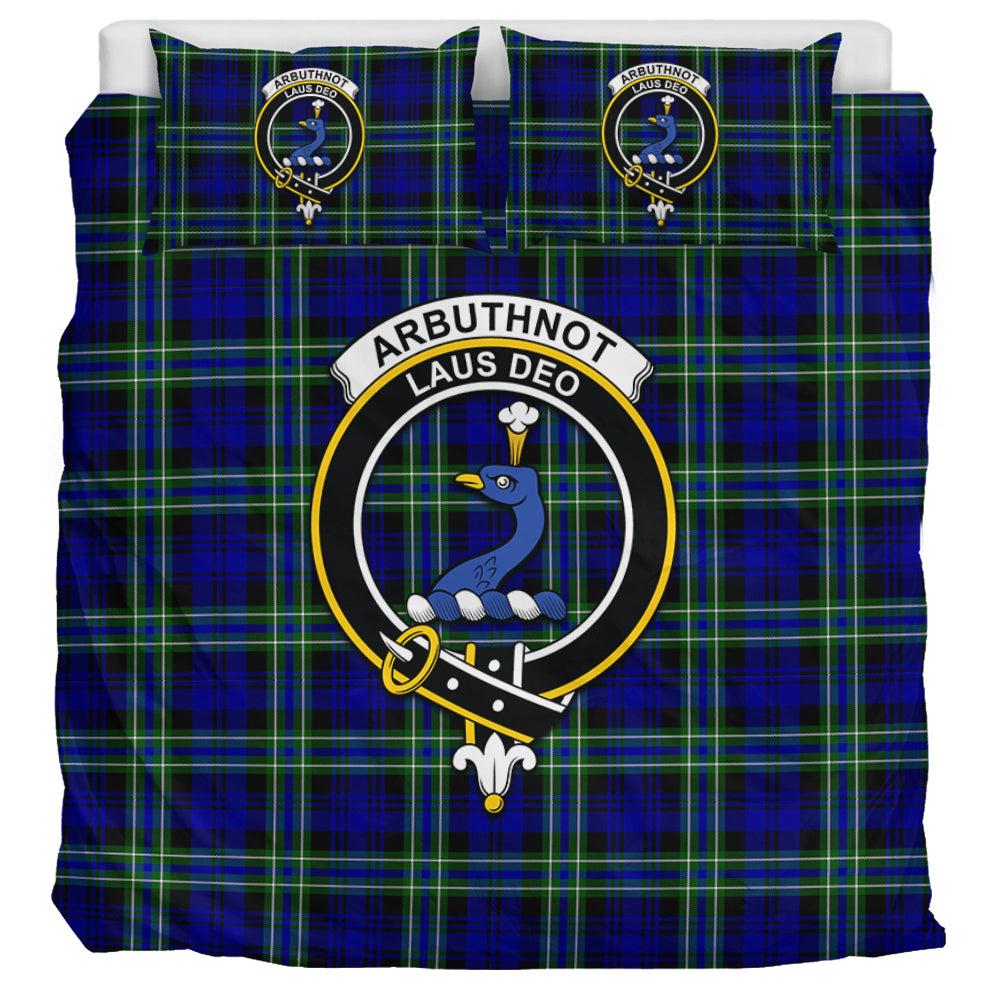 Arbuthnot Modern Tartan Bedding Set with Family Crest UK Bedding Set UK Super King 104*94 inch - Tartan Vibes Clothing