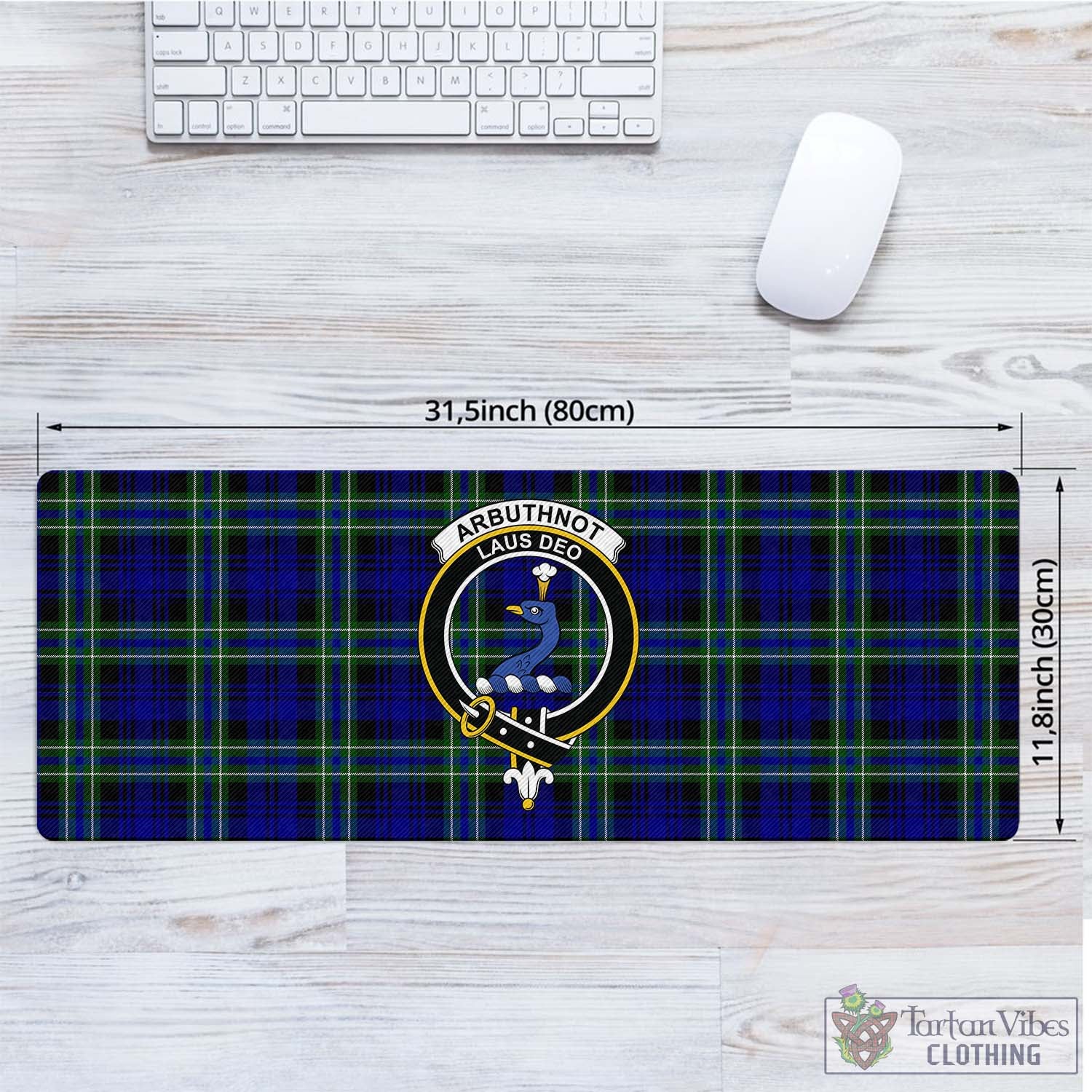 Tartan Vibes Clothing Arbuthnot Modern Tartan Mouse Pad with Family Crest