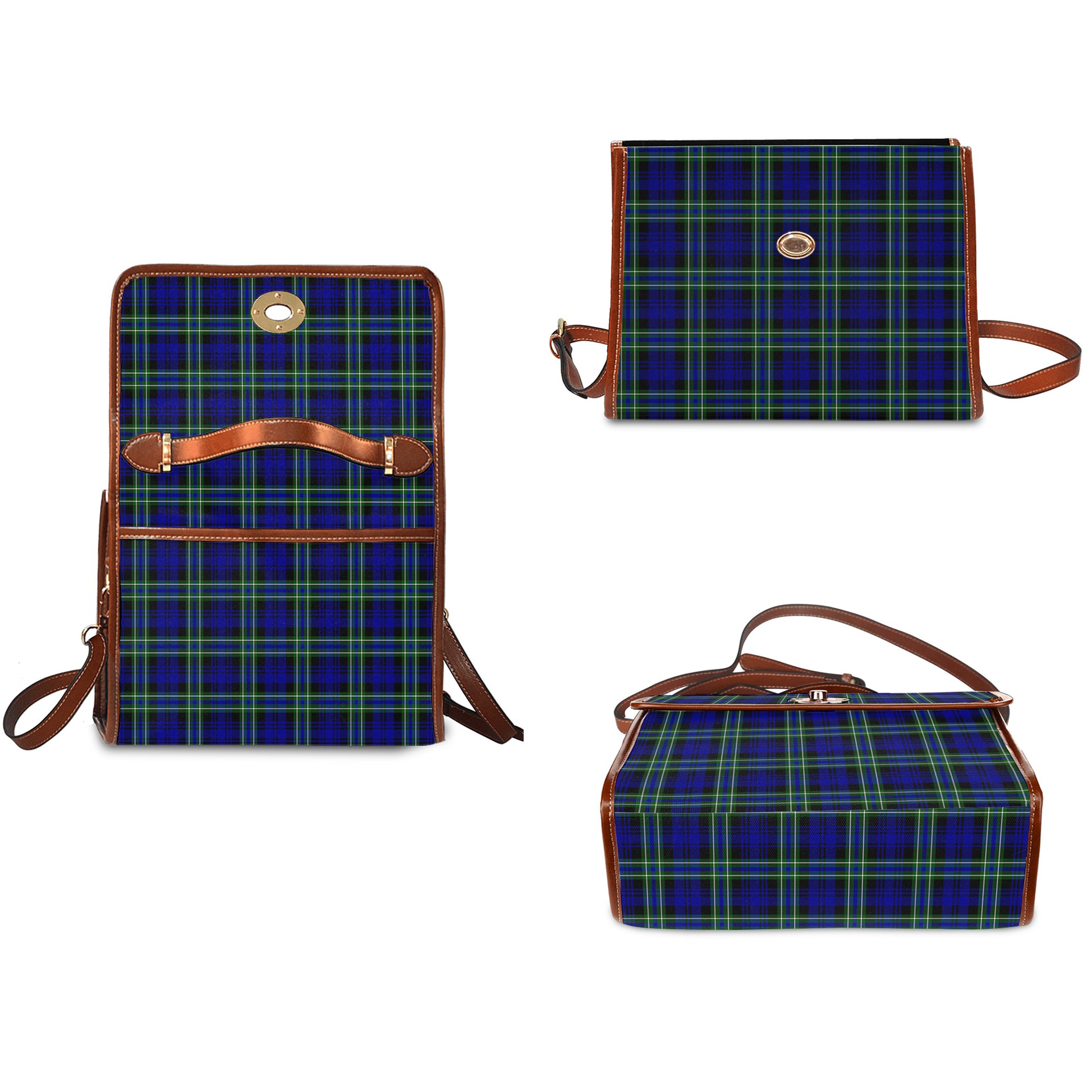 Arbuthnot Modern Tartan Leather Strap Waterproof Canvas Bag - Tartanvibesclothing