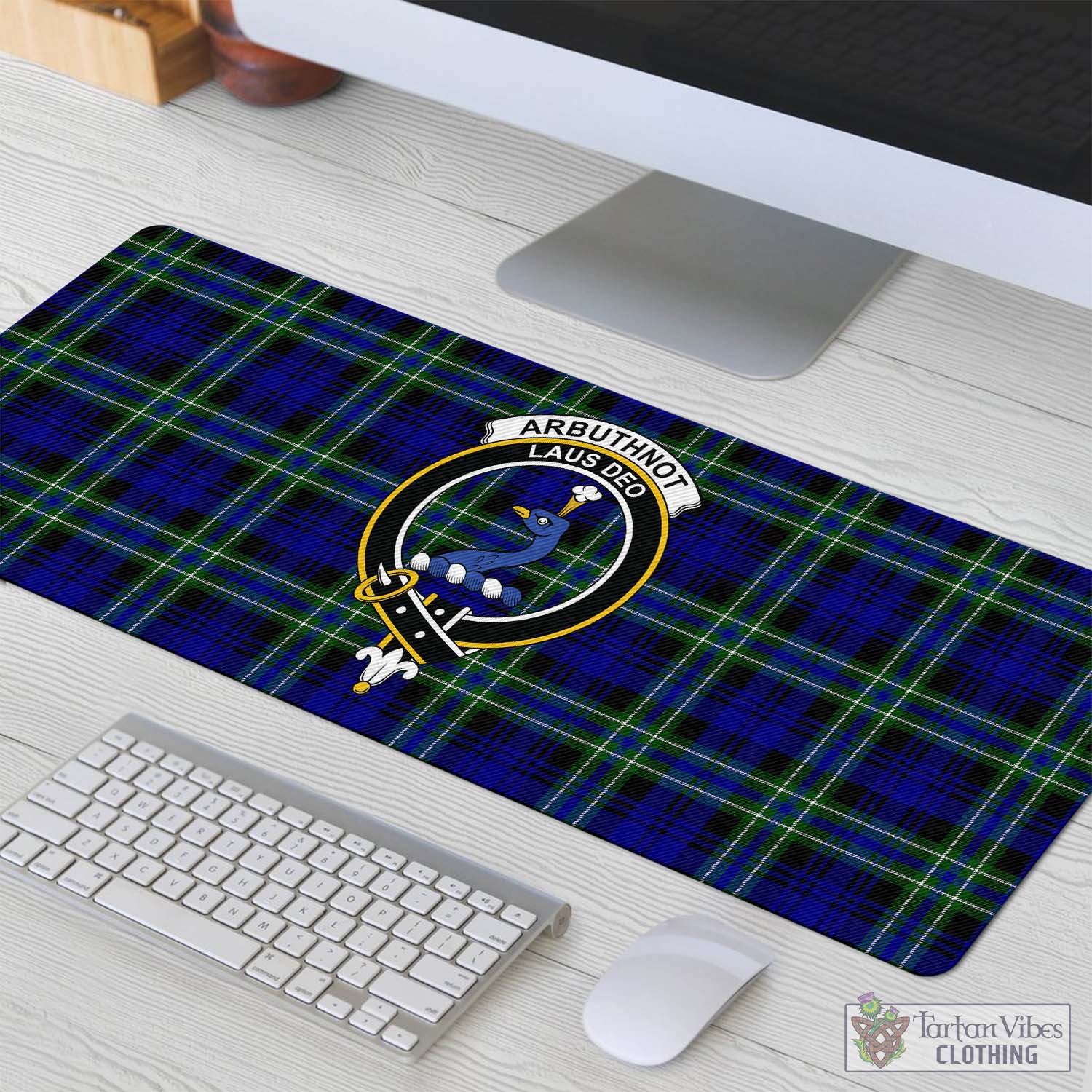 Tartan Vibes Clothing Arbuthnot Modern Tartan Mouse Pad with Family Crest