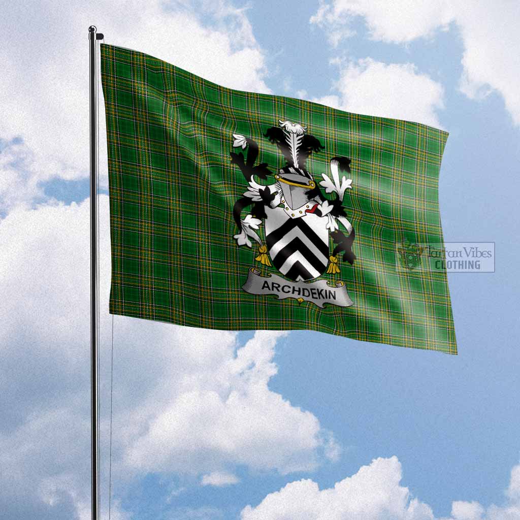 Tartan Vibes Clothing Archdekin Irish Clan Flag with Coat of Arms