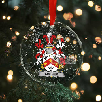Archer Irish Clan Christmas Glass Ornament with Coat of Arms - 2D-tartanvibesclothing