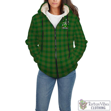 Aries Irish Clan Tartan Sherpa Hoodie with Coat of Arms - Tartan Vibes Clothing