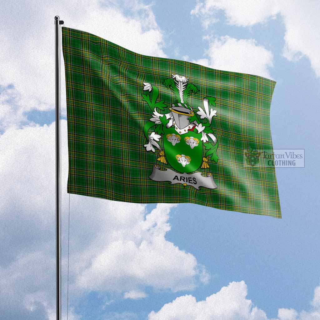 Tartan Vibes Clothing Aries Irish Clan Flag with Coat of Arms