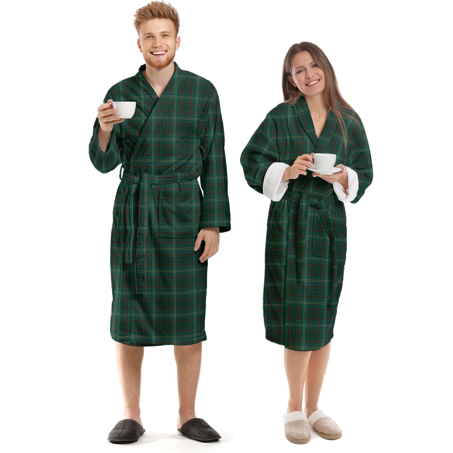 Armagh County Ireland Tartan Bathrobe Unisex S - Tartan Vibes Clothing