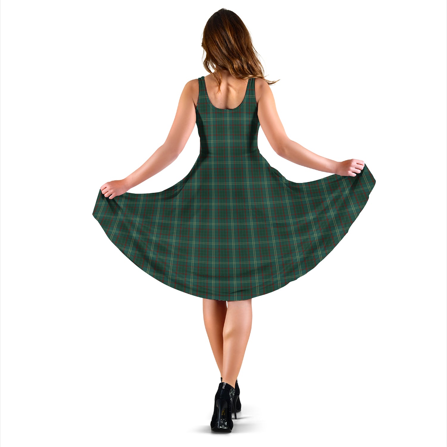 Armagh County Ireland Tartan Sleeveless Midi Womens Dress - Tartanvibesclothing