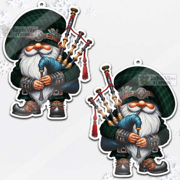 Armagh County Ireland Tartan Bagpiper Gnome Christmas Ornament