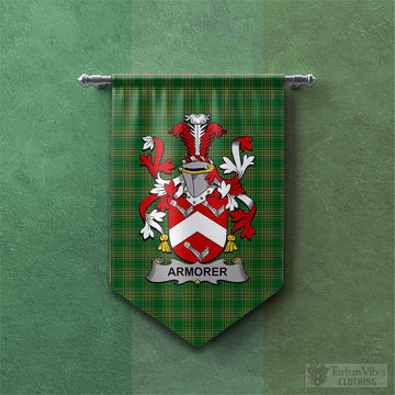 Armorer Irish Clan Tartan Gonfalon, Tartan Banner with Coat of Arms Chevron - Tartan Vibes Clothing