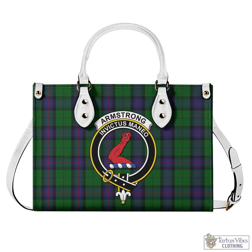 Tartan Vibes Clothing Armstrong Tartan Luxury Leather Handbags with Family Crest