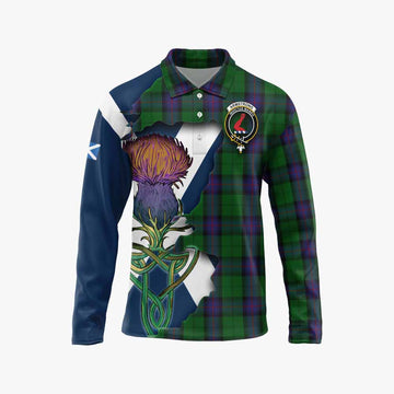 Armstrong Tartan Family Crest Long Sleeve Polo Shirt Scottish Thistle Celtic Inspired Unisex - Tartan Vibes Clothing