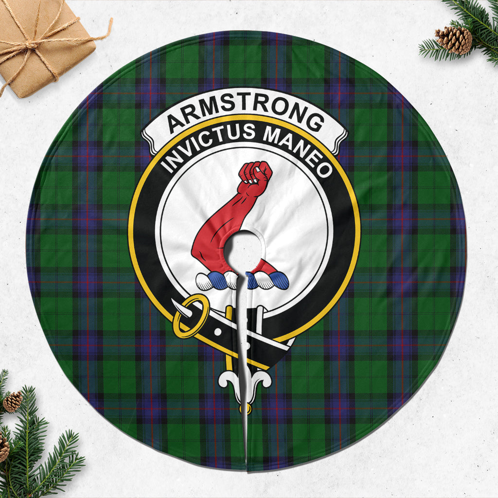 Armstrong Tartan Christmas Tree Skirt with Family Crest 47*47 inch - Tartan Vibes Clothing