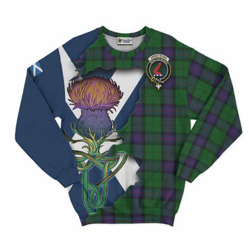 Armstrong Tartan Family Crest Sweatshirt Scottish Thistle Celtic Inspired Unisex - Tartan Vibes Clothing
