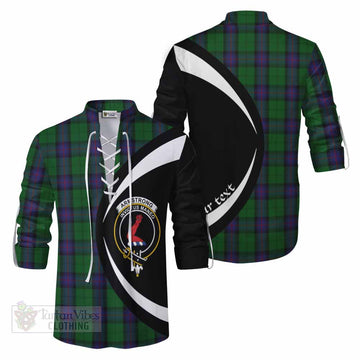 Armstrong Tartan Ghillie Kilt Shirt with Family Crest Circle Style