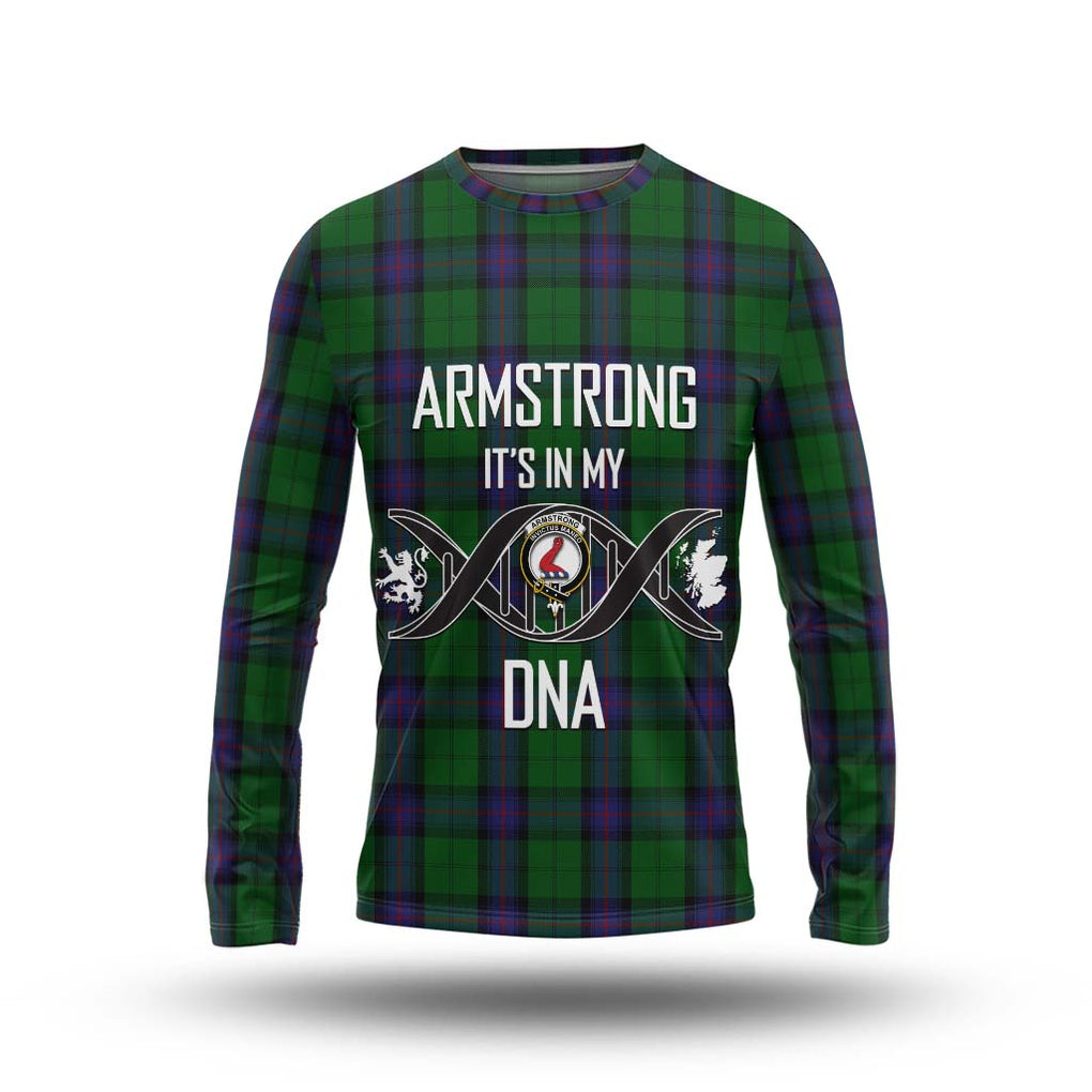 Armstrong Tartan Long Sleeve T-Shirt with Family Crest DNA In Me Style Unisex - Tartanvibesclothing Shop