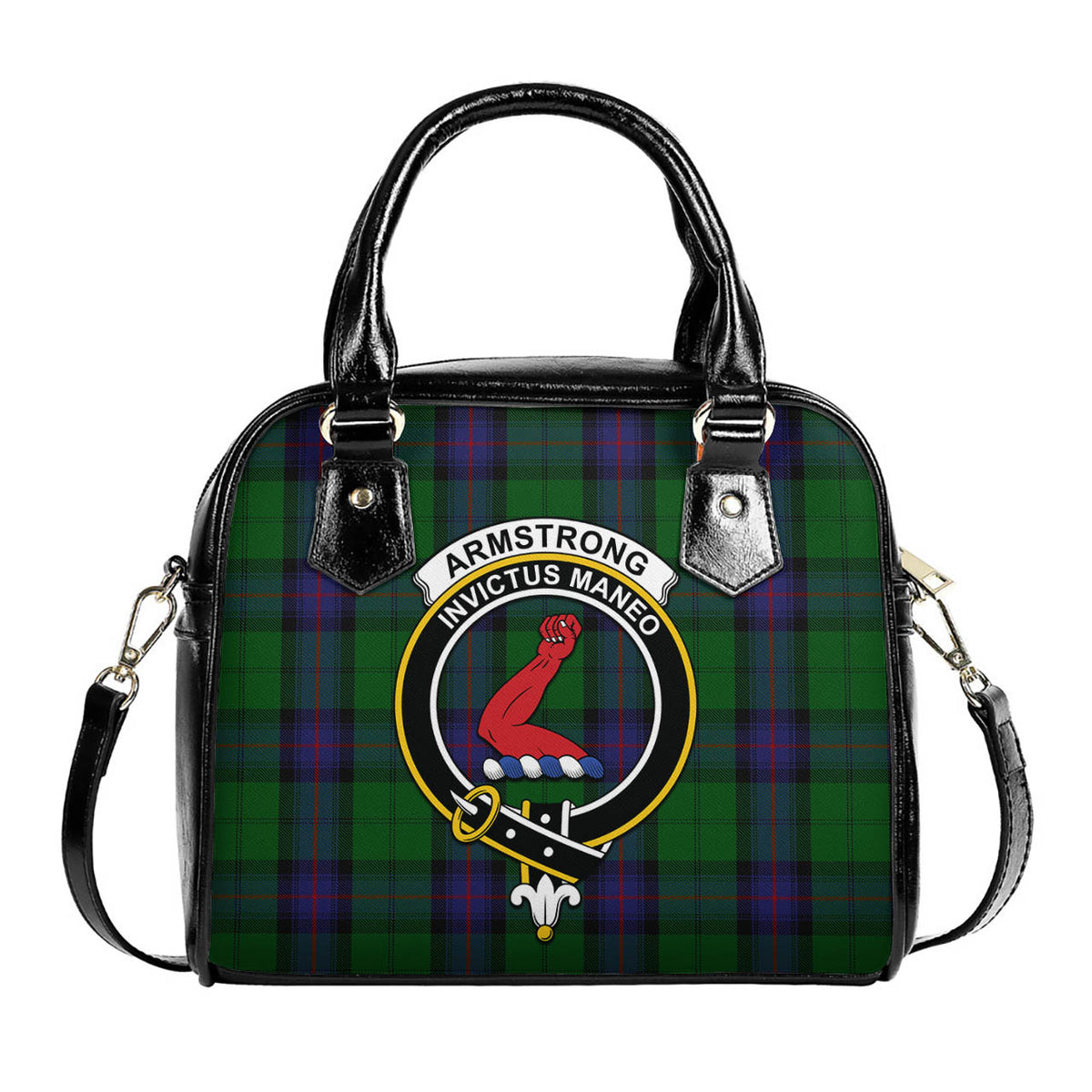 Armstrong Tartan Shoulder Handbags with Family Crest One Size 9*21*24 cm (3.54*8.27*9.45 inches) - Tartan Vibes Clothing