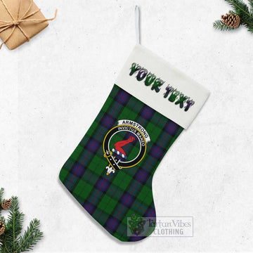 Armstrong Tartan Family Crest Christmas Stocking with Personalized Text