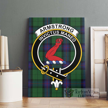 Armstrong Tartan Canvas Print Wall Art with Family Crest