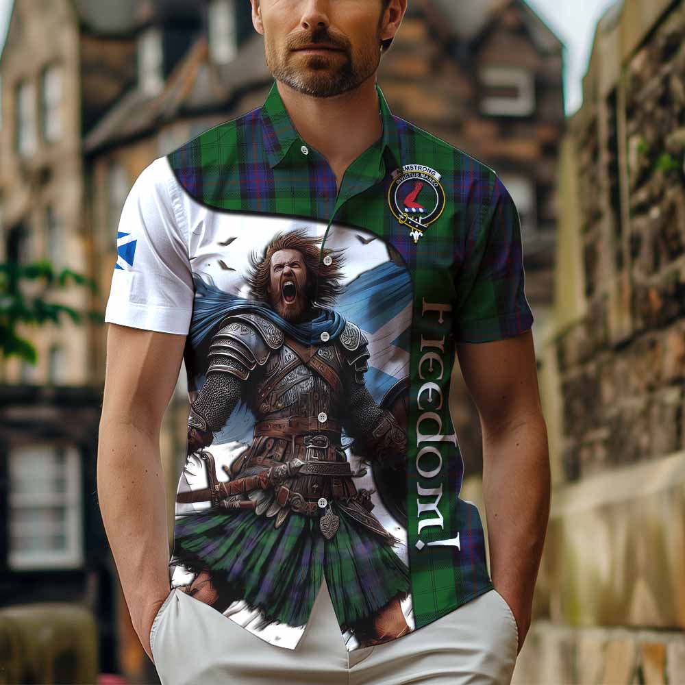 Tartan Vibes Clothing Armstrong Crest Tartan Short Sleeve Button Shirt Inspired by the Freedom of Scottish Warrior