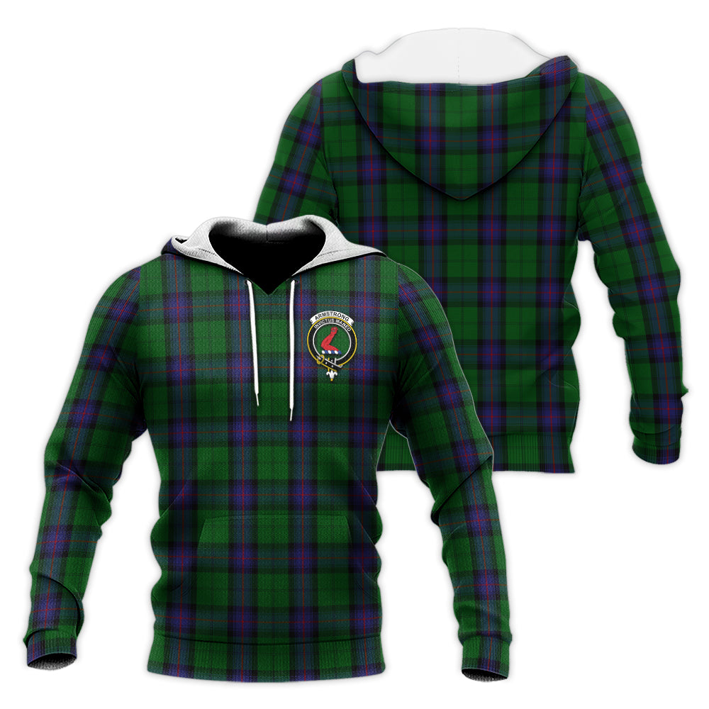 Armstrong Tartan Knitted Hoodie with Family Crest Unisex Knitted Hoodie - Tartanvibesclothing