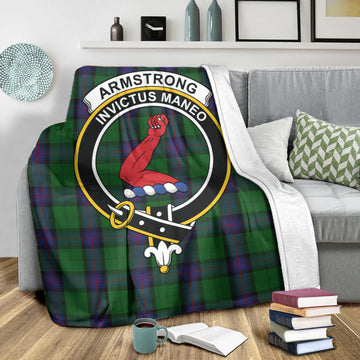 Armstrong Tartan Blanket with Family Crest