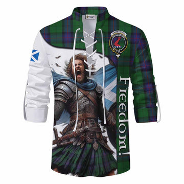 Armstrong Crest Tartan Ghillie Kilt Shirt Inspired by the Freedom of Scottish Warrior