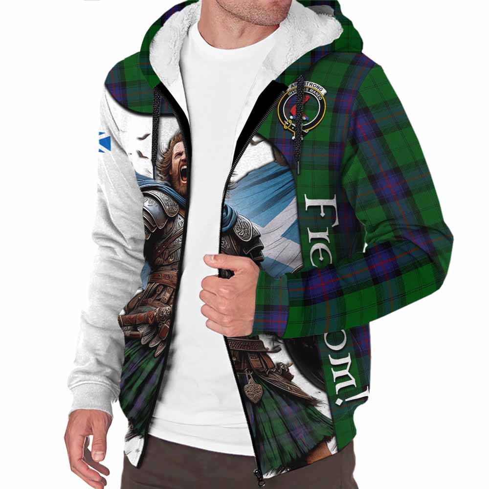 Tartan Vibes Clothing Armstrong Crest Tartan Sherpa Hoodie Inspired by the Freedom of Scottish Warrior