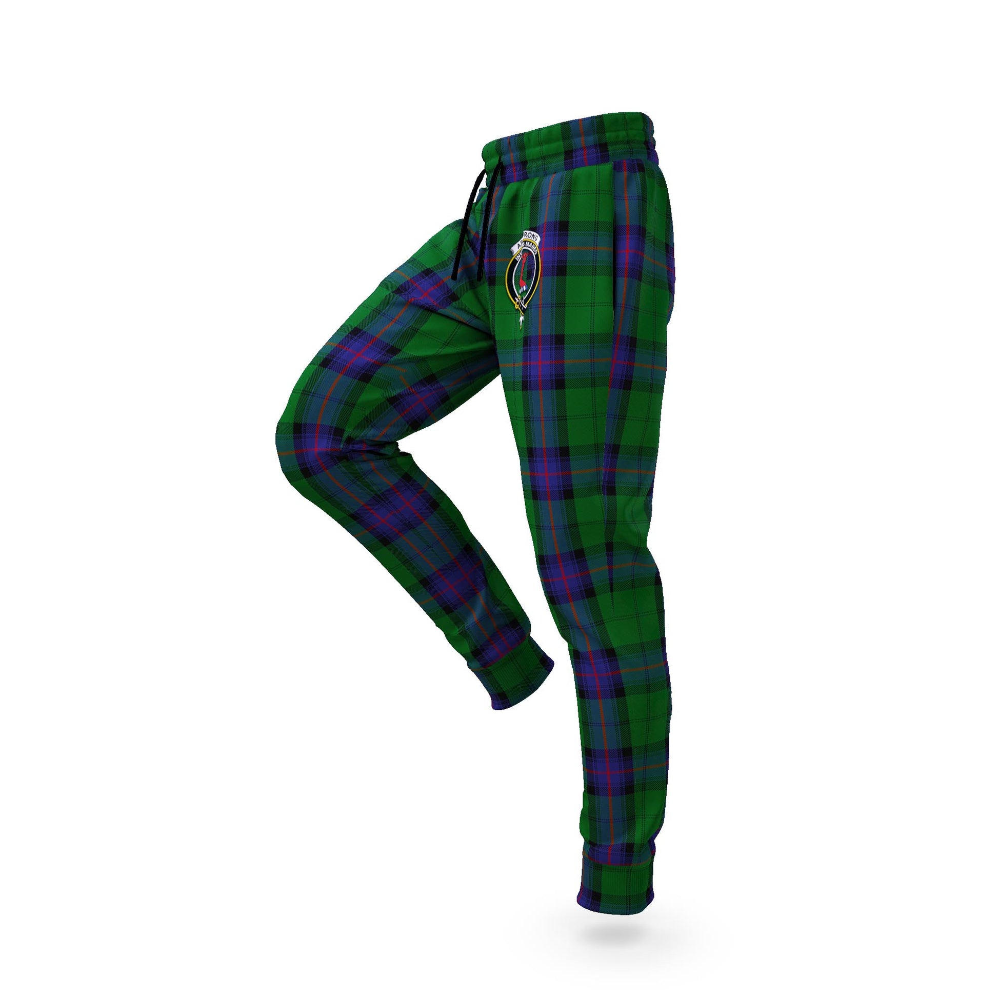 Armstrong Tartan Joggers Pants with Family Crest S - Tartan Vibes Clothing